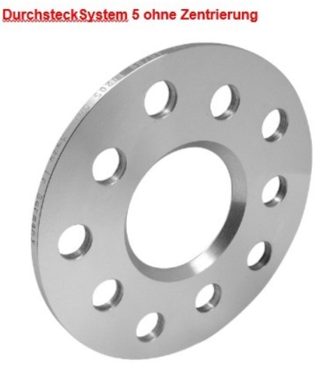 Distanzscheibe 05mm 5x108+110-65.1 aus Alu mit Durchsteck-Ausf. System 5 *