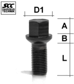 Radschraube M14x1.5 Kugel R13 SW-17 L-38 schwarz