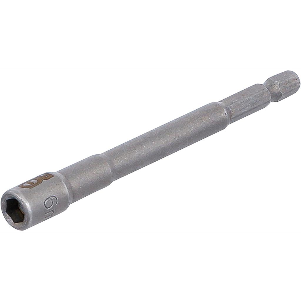 Steckschlüssel-Einsatz Sechskant, extra lang | für Bohrmaschinen | Antrieb Aussensechskant 6,3 mm (1/4") | SW 6 mm