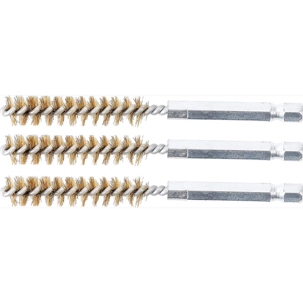 Messingbürste | 10 mm | Antrieb Aussensechskant 6,3 mm (1/4") | 3-tlg.