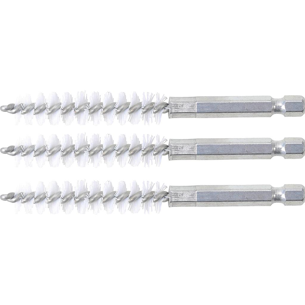 Nylonbürste | 11 mm | Antrieb Aussensechskant 6,3 mm (1/4") | 3-tlg.