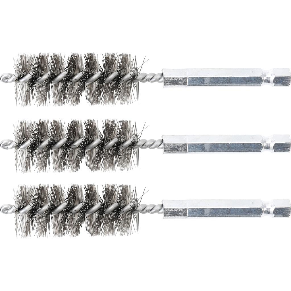 Stahlbürste | 18 mm | Antrieb Aussensechskant 6,3 mm (1/4") | 3-tlg.