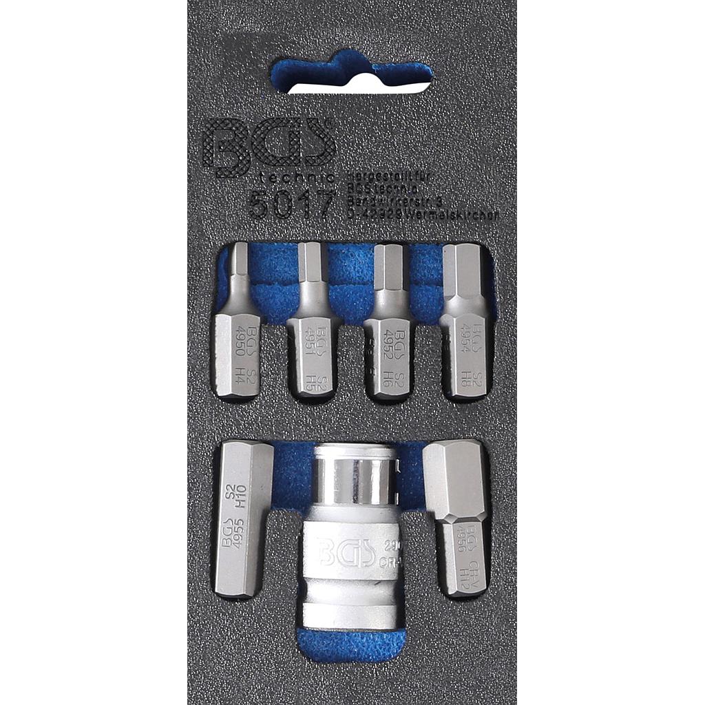 Schraubendreher-Bit-Satz | Antrieb Aussensechskant 10 mm (3/8") | Innensechskant | 7-tlg.