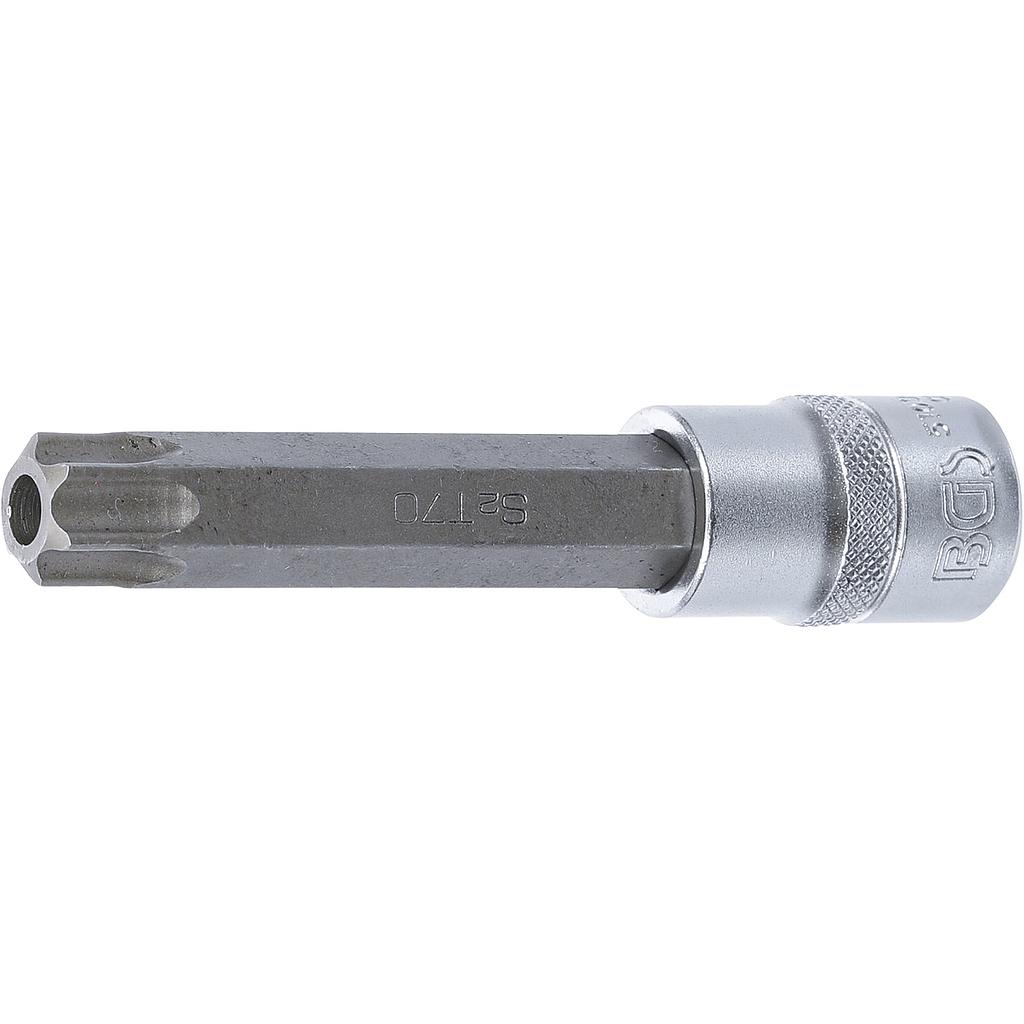 Bit-Einsatz | Länge 110 mm | Antrieb Innenvierkant 12,5 mm (1/2") | T-Profil (für Torx) mit Bohrung T70