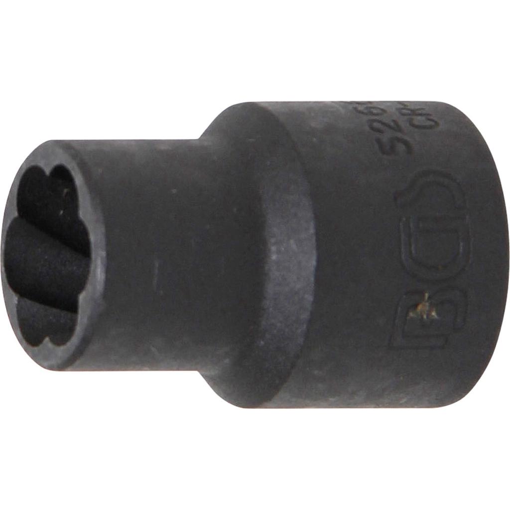 Spiral-Profil-Steckschlüssel-Einsatz / Schraubenausdreher | Antrieb Innenvierkant 12,5 mm (1/2") | SW 12 mm