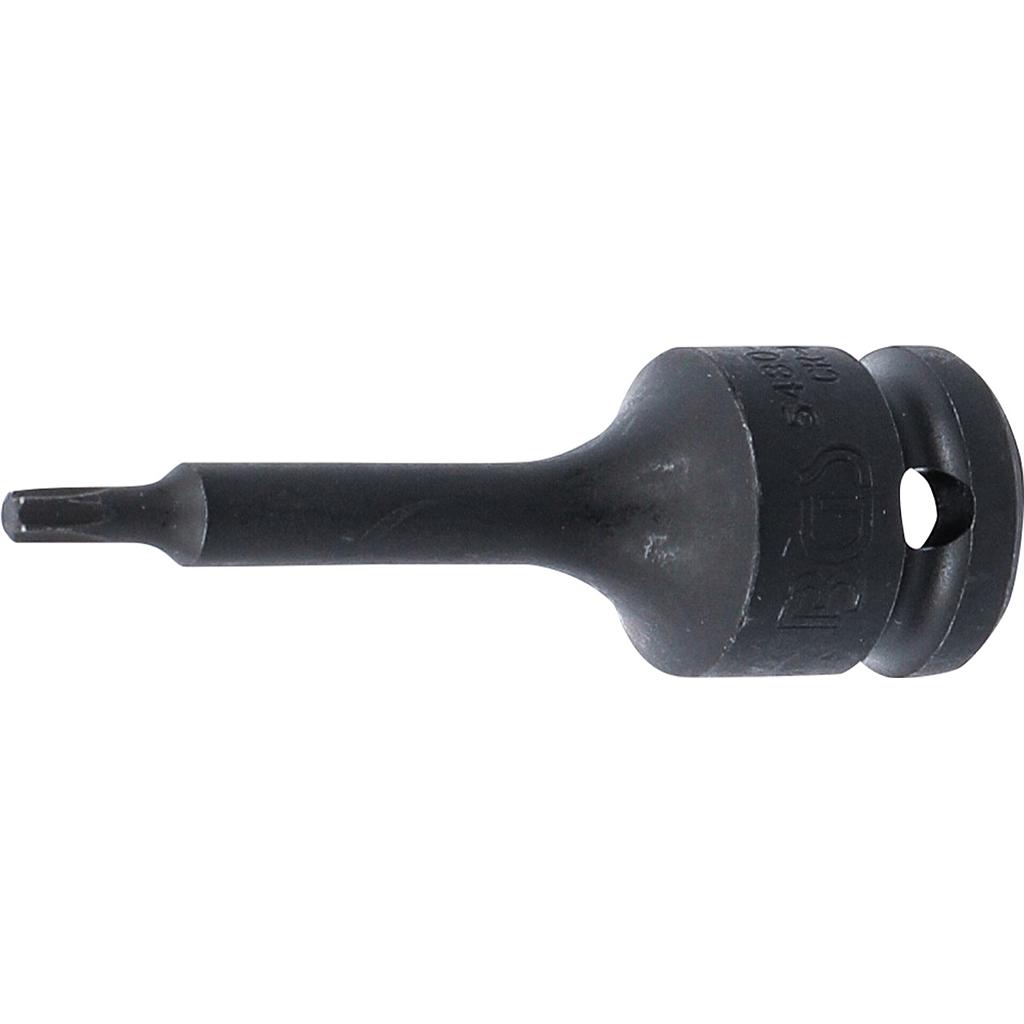 Kraft-Bit-Einsatz | Länge 75 mm | Antrieb Innenvierkant 12,5 mm (1/2") | T-Profil (für Torx) T25