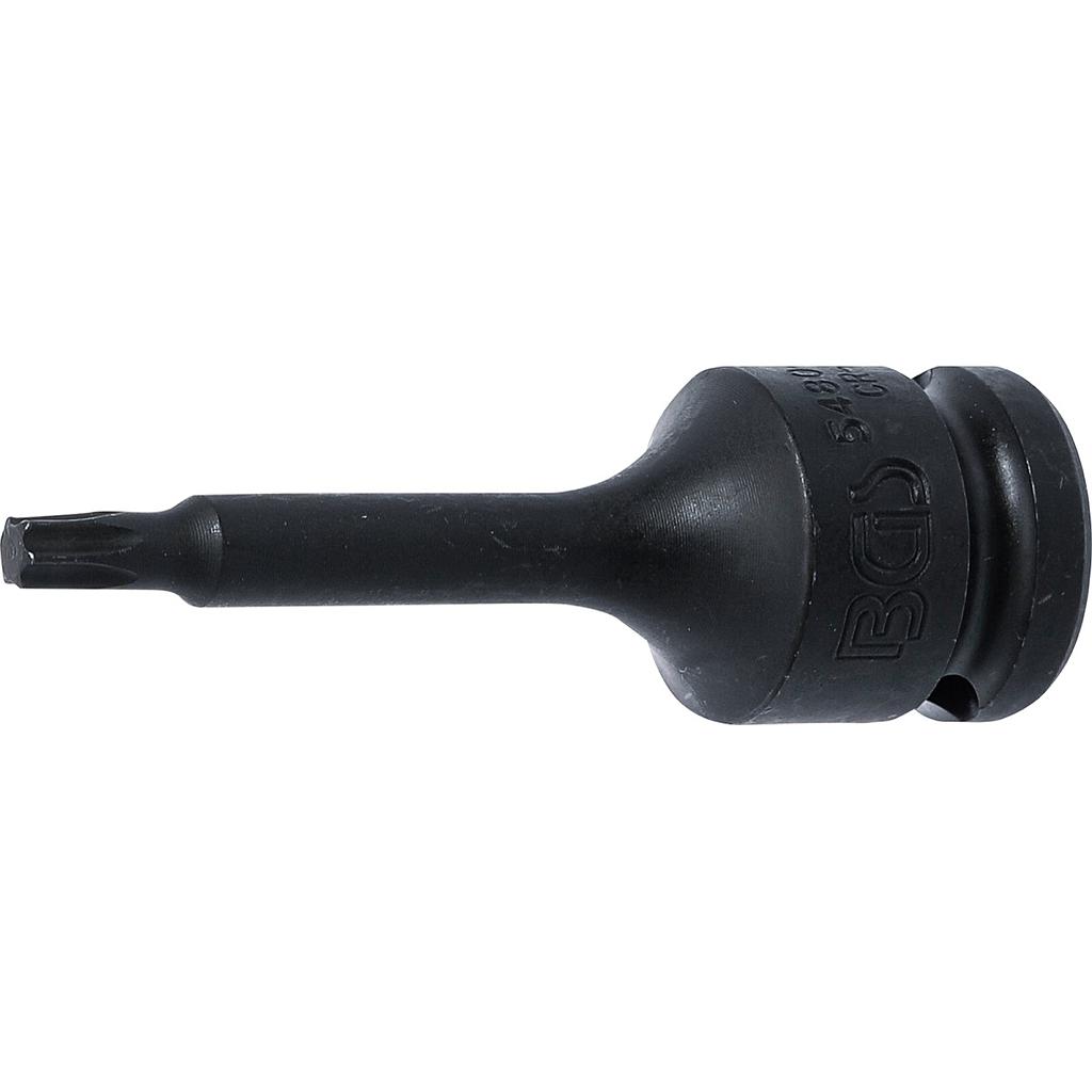 Kraft-Bit-Einsatz | Länge 75 mm | Antrieb Innenvierkant 12,5 mm (1/2") | T-Profil (für Torx) T30