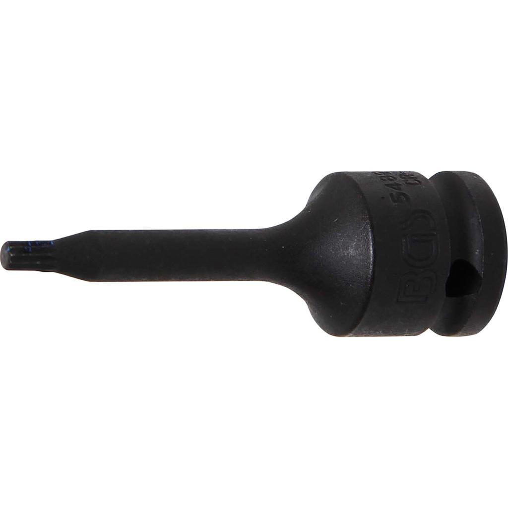 Kraft-Bit-Einsatz | Länge 75 mm | Antrieb Innenvierkant 12,5 mm (1/2") | Innenvielzahn (für XZN) M5