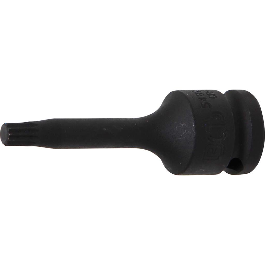 Kraft-Bit-Einsatz | Länge 75 mm | Antrieb Innenvierkant 12,5 mm (1/2") | Innenvielzahn (für XZN) M8