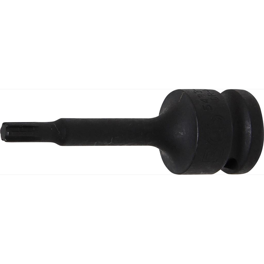 Kraft-Bit-Einsatz | Länge 75 mm | Antrieb Innenvierkant 12,5 mm (1/2") | Keil-Profil (für RIBE) M6