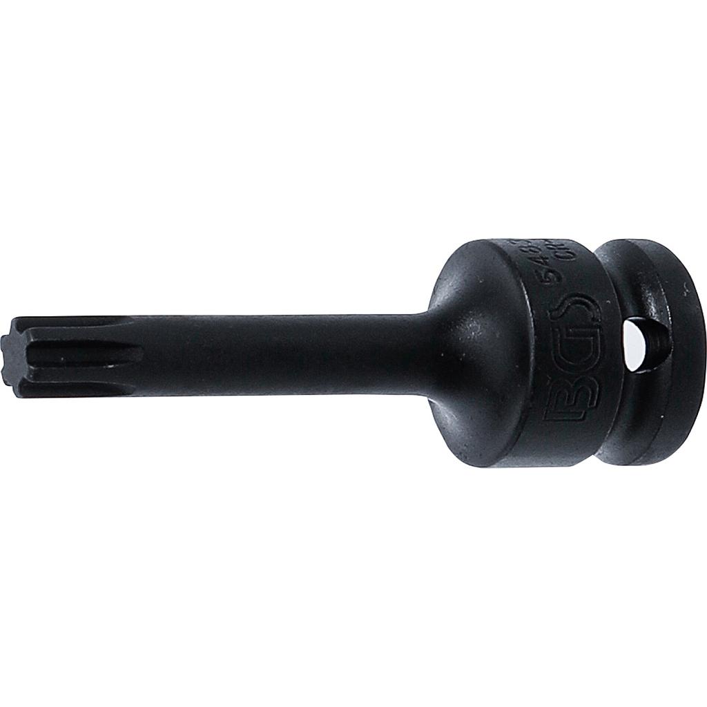 Kraft-Bit-Einsatz | Länge 75 mm | Antrieb Innenvierkant 12,5 mm (1/2") | Keil-Profil (für RIBE) M9