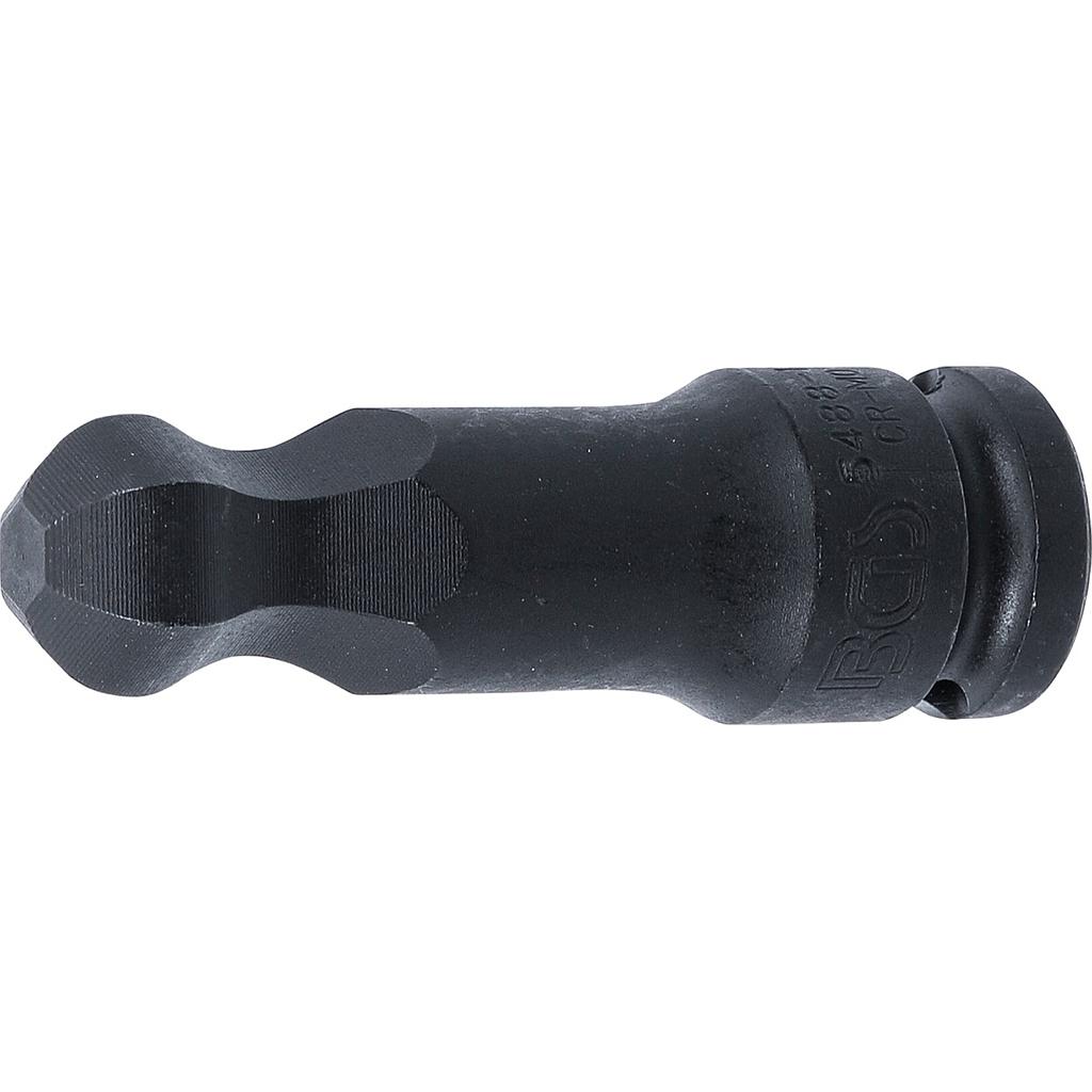 Kraft-Bit-Einsatz | Länge 75 mm | Antrieb Innenvierkant 12,5 mm (1/2") | Innensechskant mit Kugelkopf 17 mm