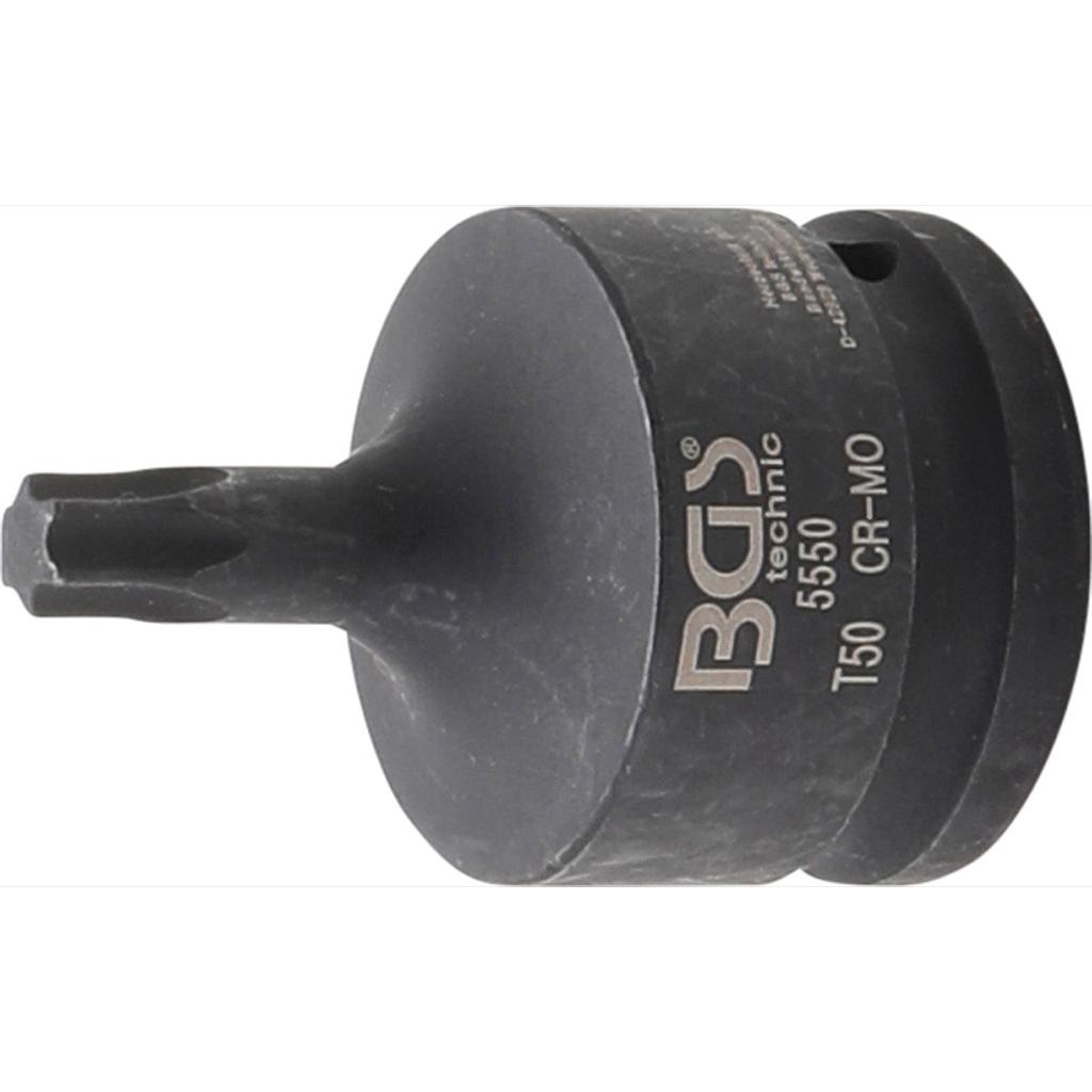 Kraft-Bit-Einsatz | Länge 60 mm | Antrieb Innenvierkant 20 mm (3/4") | T-Profil (für Torx) T50