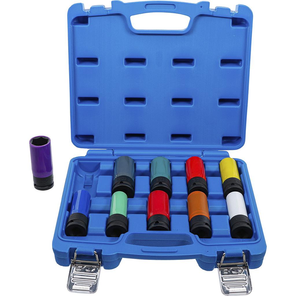 Kraft-Schoneinsatz-Satz | Antrieb Innenvierkant 12,5 mm (1/2") | SW 15 - 24 mm und Spezial-Radschrauben | 10-tlg.