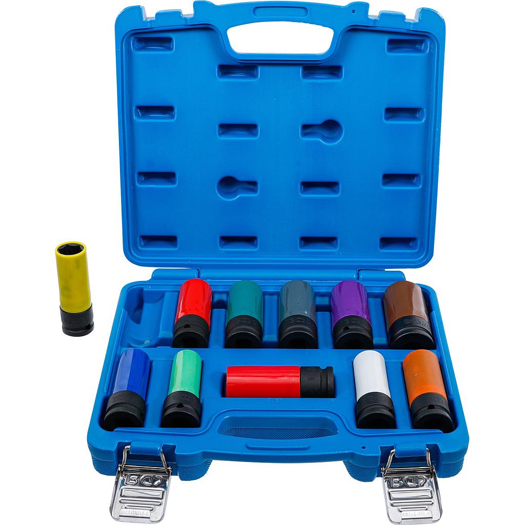 Kraft-Schoneinsatz-Satz | Antrieb Innenvierkant 12,5 mm (1/2") | SW 15 - 27 mm und Spezial-Radschrauben | 11-tlg.