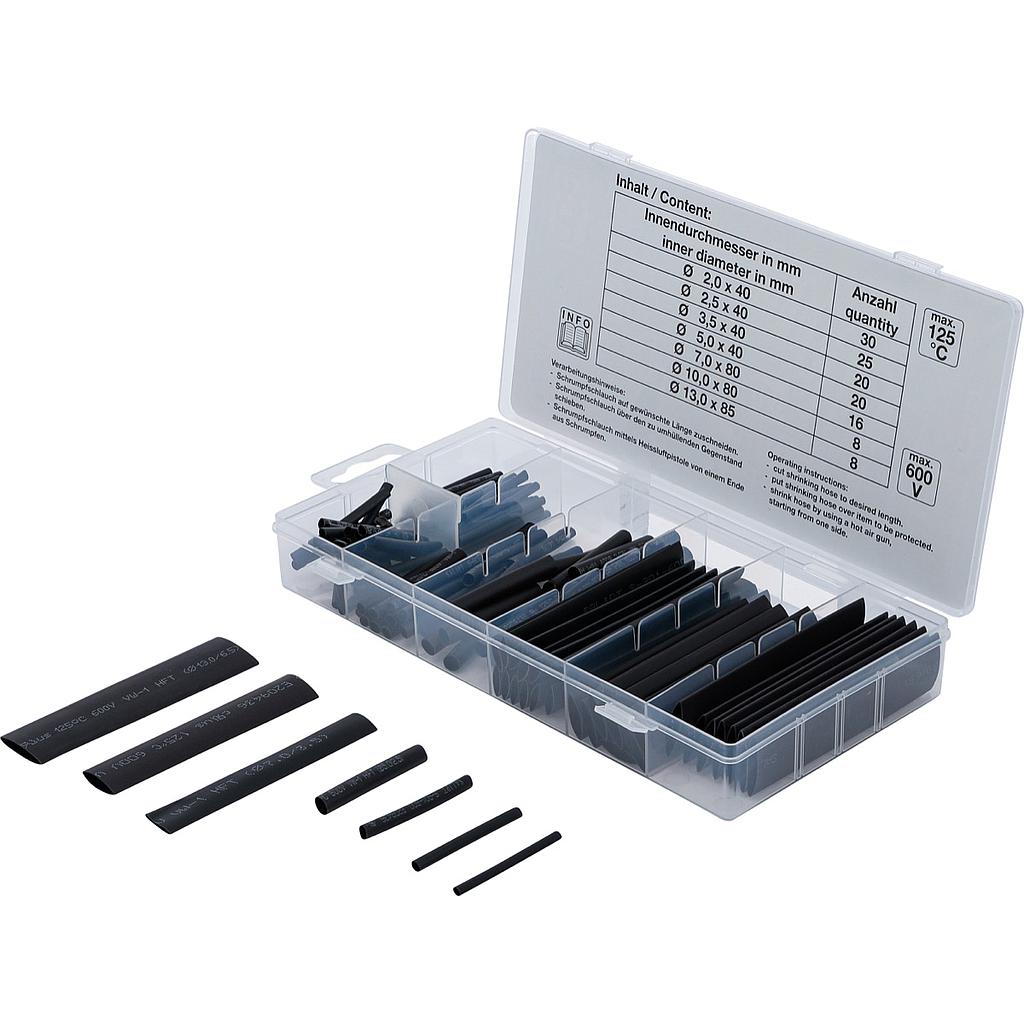 Schrumpfschlauch-Sortiment | schwarz | 127-tlg.
