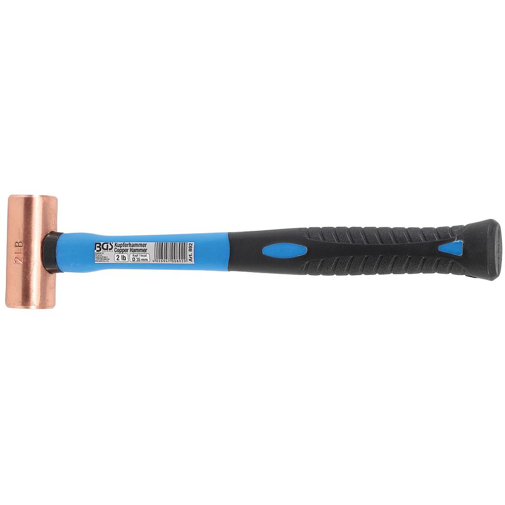 Kupferhammer | Fiberglasstiel | Ø 35 mm | 907 g (2 lb) - Kopf