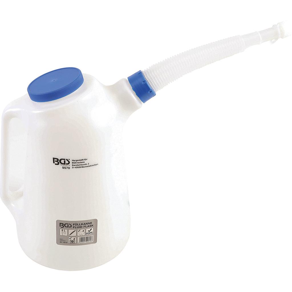 Füllkanne mit flexiblem Ausgussstutzen und Deckel | 8 l