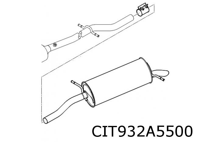 C5 9/02- (1.8i-16V/2.0i-16V) achterdemper schuif