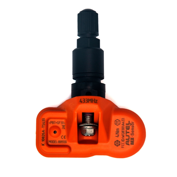 Programmierter Autel Universal-Reifendrucksensor mit Metallventil schwarz 433 MHz